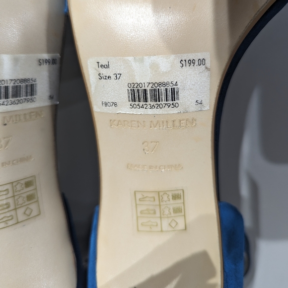 Karen Millen scalloped sandals - teal - size 37 - Picture 9 of 10